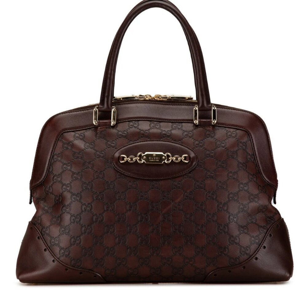 Gucci Guccissima Punch Shima Leather Satchel Y2K Collector Rare EUC